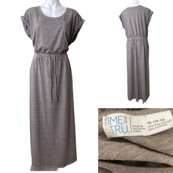 Time and Tru Dresses & Skirts - Time & Tru 16/18 drawstring maxi dress